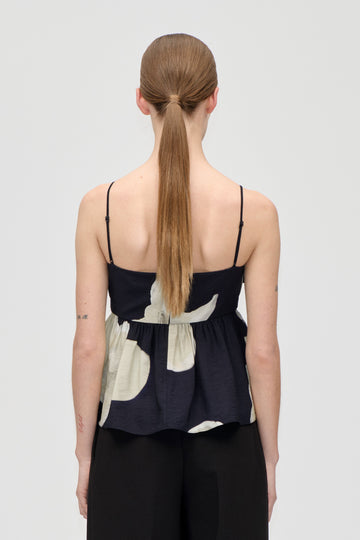 Stine Goya Floral Peplum Top Top Yellow Petunias