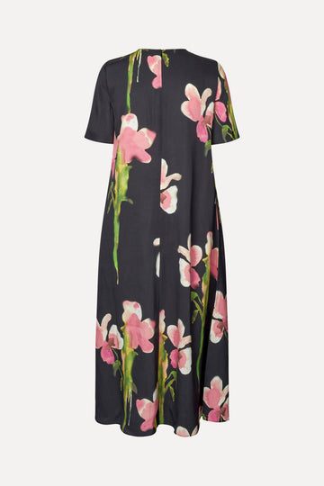 Stine Goya Flowy Short Sleeve Midi Dress Melting Flowers Stine Goya Flowy Short Sleeve Midi Dress Melting Flowers