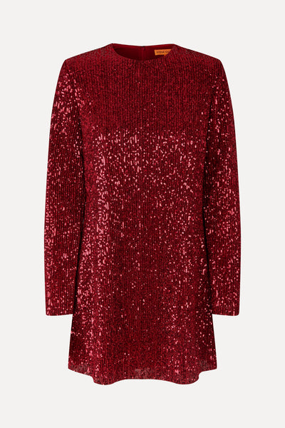bordeaux short dress Oleandra Turtleneck Draped Mini Dress Bordeaux