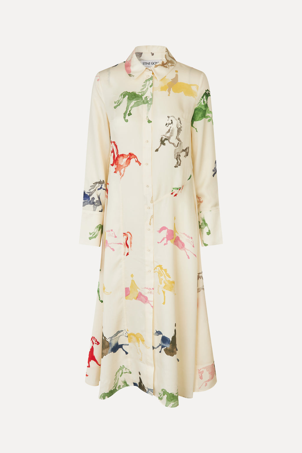 midi polo dress Stine Goya Front Placket Horses cosmopolitan woman. Uniqlo Denim Dress | anniv-25 Style:4010