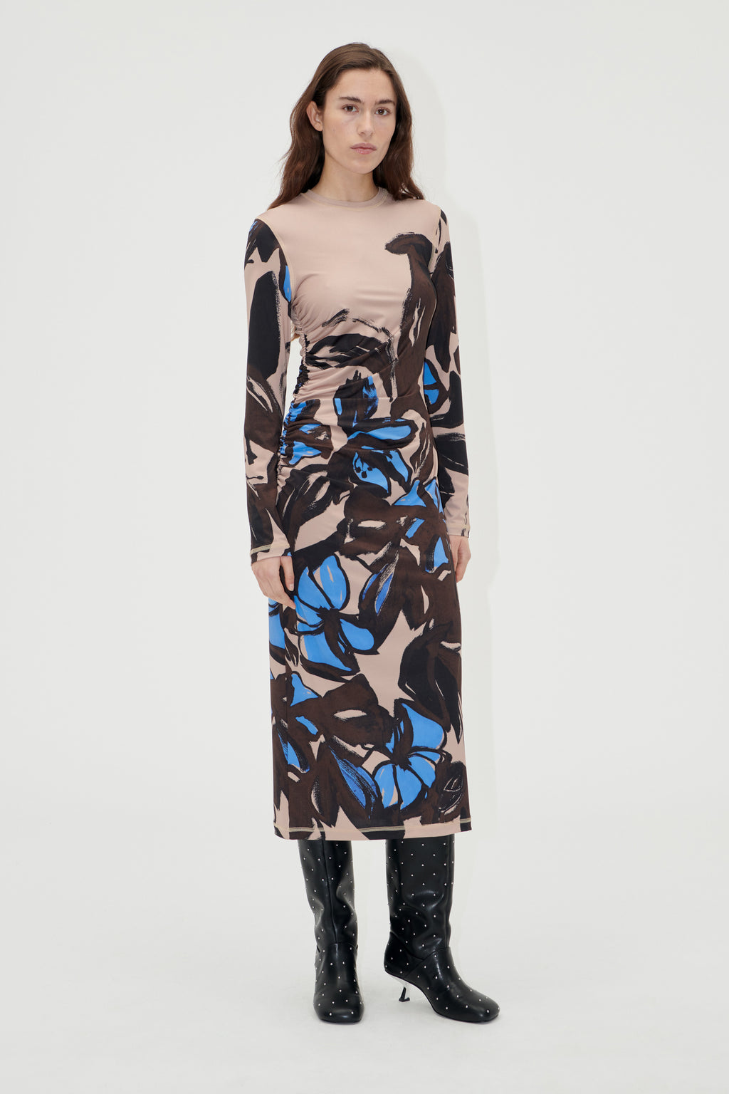 Stine Goya NWT $310 Women's shops S Floral Print Long Sleeve Long Dress BY