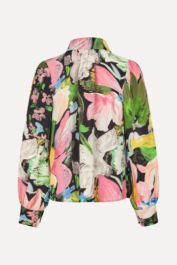 Stine Goya Gathered Long Sleeve Top Top Flowers Under The Sun