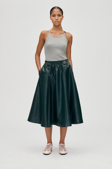 Stine Goya Gathered Waist Midi Skirt Skirt Dark Green