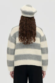 Stine Goya Handknit Sweater Knit Grey And Bold