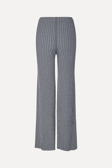 Stine Goya Long Flare Knit Pants Knit Soft Striped Rib
