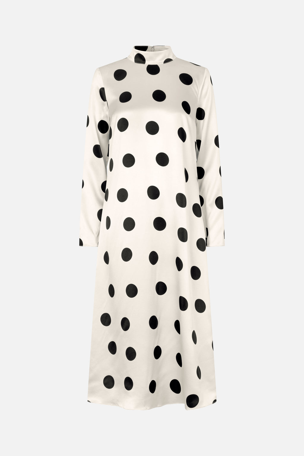 Stine Goya Long Sleeve Midi Dress Black Dots