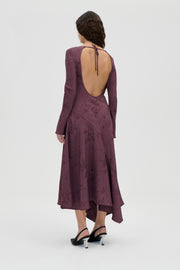 Stine Goya Long Sleeve Scoop Back Dress Dress Bordeaux