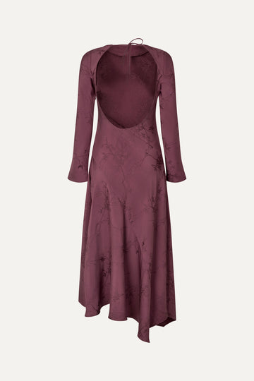 Stine Goya Long Sleeve Scoop Back Dress Dress Bordeaux
