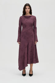 Stine Goya Long Sleeve Scoop Back Dress Dress Bordeaux