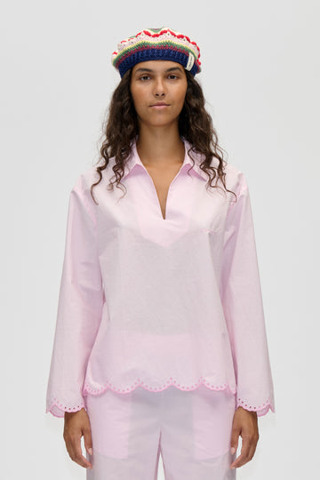 Stine Goya Long Sleeve Tunic Top Top Muted Blush