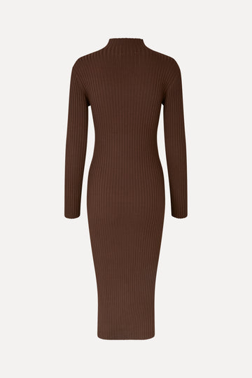 Stine Goya Long Sleeve Turtleneck Knit Dress Coffee Brown Stine Goya Long Sleeve Turtleneck Knit Dress Coffee Brown