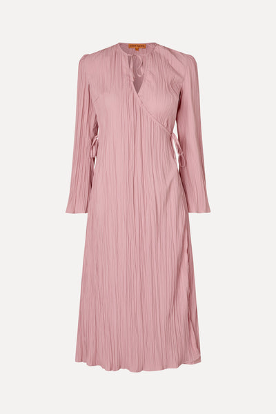 Stine Goya Long Sleeve Wrap Tie Dress Pink Nectar