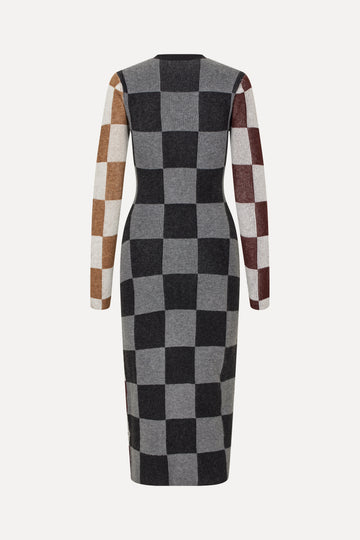 Midi Fitted Dress - Chocolate Combo - Stine Goya Midi Fitted Dress - Chocolate Combo - Stine Goya