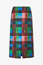 Stine Goya Midi Skirt With Elasticated Waist Skirt Watercolor Checks