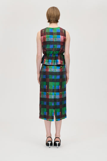 Stine Goya Midi Skirt With Elasticated Waist Skirt Watercolor Checks