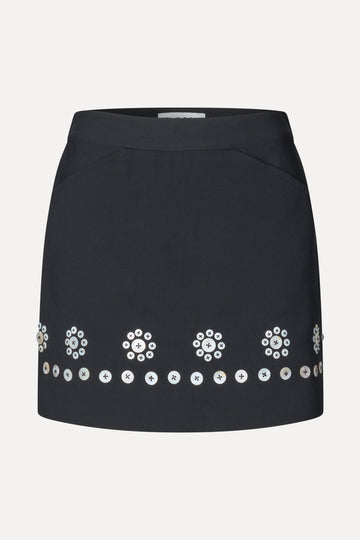 Stine Goya Mini Pencil Skirt Skirt Buttoned Flowers