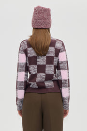 Stine Goya Mix Stripe Polo Collar Sweater Knit Multichecks Mix