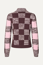 Stine Goya Mix Stripe Polo Collar Sweater Knit Multichecks Mix