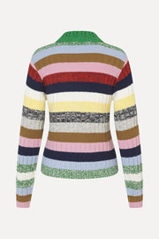 Stine Goya Mix Stripe Polo Collar Sweater Knit Stripes Mix
