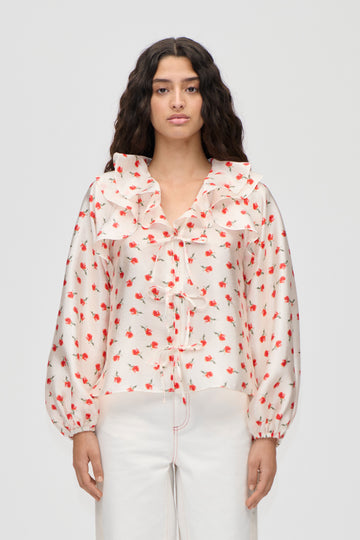 Stine Goya Multi Ruffle Raglan Top Top Ditzy Petunia