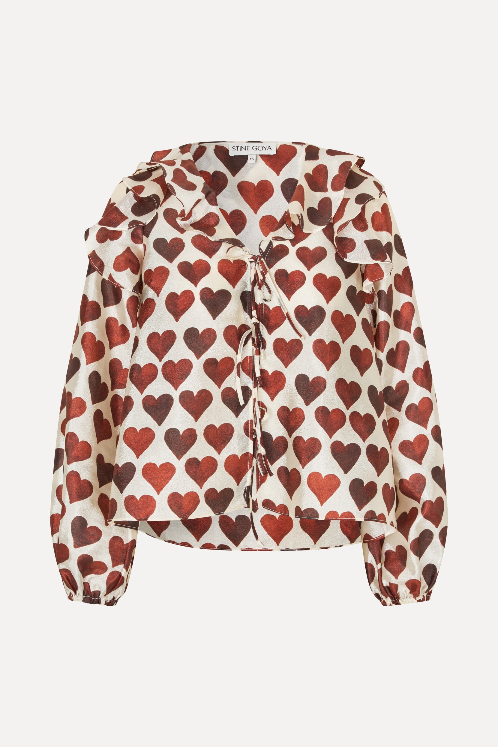 Multi Ruffle Raglan Top - Hearts - Stine Goya