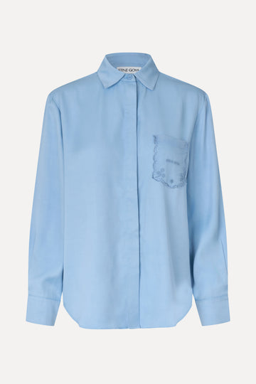 Stine Goya Oversized Shirt Top Sky Blue