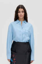Stine Goya Oversized Shirt Top Sky Blue