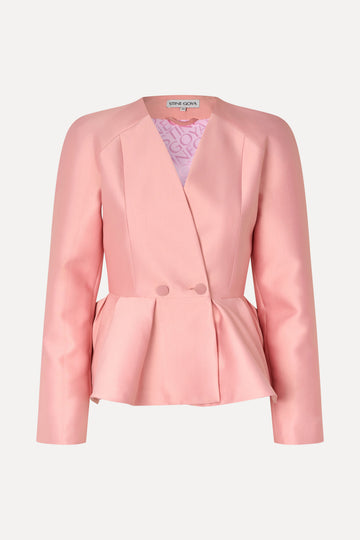 Stine Goya Peplum V Neck Jacket Jacket Haze Pink
