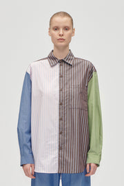 Stine Goya Pocket Oversized Shirt Top Multistripes Mix