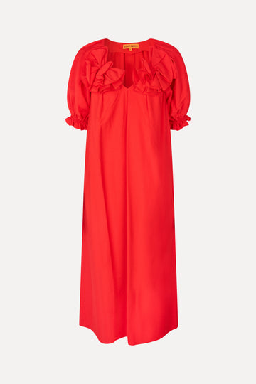 Stine Goya Puff Sleeve Detail Long Dress Dress Fiery Red
