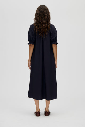 Stine Goya Puff Sleeve Detail Long Dress Dress Midnight Navy