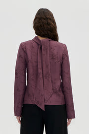 Stine Goya Relaxed Tie Neck Blouse Top Bordeaux