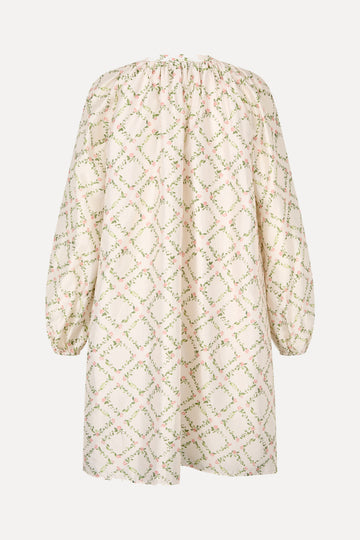 Stine Goya Ruffled Romantic Mini Dress Dress Sakura Check Pink