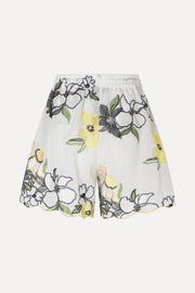 Stine Goya Scalloped Elasticated Waistband Shorts Shorts Wild Flowers Embroidery