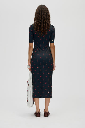 Stine Goya Short Sleeve Crewneck Midi Dress Dress Cherries