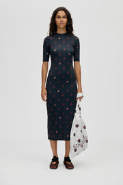 Stine Goya Short Sleeve Crewneck Midi Dress Dress Cherries