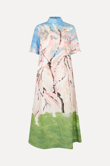 cherry blossom midi dress Donna Morgan Long Sleeve Midi Dress - Cherry/ Pink