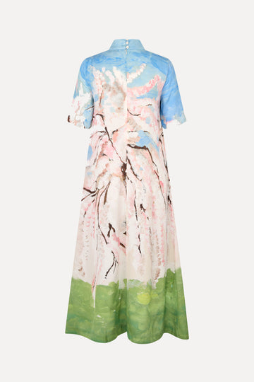 stine goya midi dress Stine Goya Blouson Sleeve Midi Dress Wallpaper Stripes