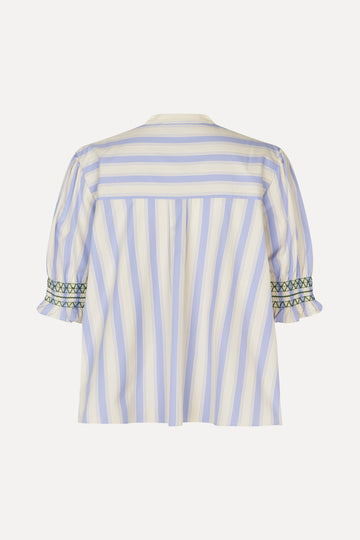 Stine Goya Smocked Gathered Top Top Pastel Stripes