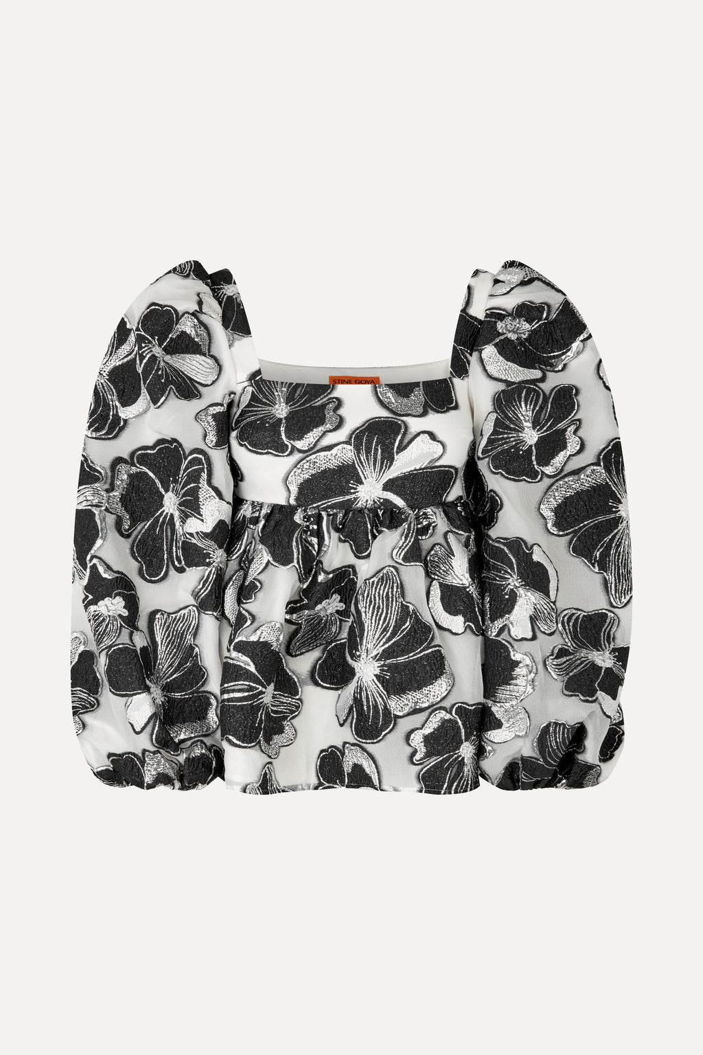 Square Neck Long Sleeve Top - Anemone Jacquard - Stine Goya