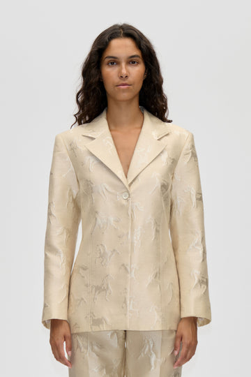 Stine Goya Structured Single-Breasted Jacket Jacket Porcelain Cream