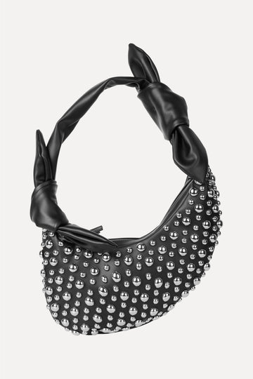 Studded Knotted Satchel - Black - Stine Goya