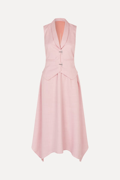 tailored pink dress Custom Pink Tweed Mini to Midi Dress: Any Length, Any Size