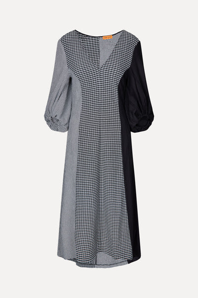 Stine Goya Three-Quarter Sleeve Midi Dress Black / White
