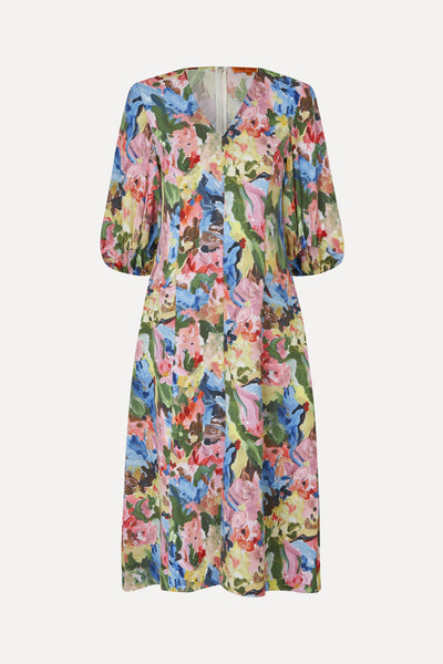 midi dress with sleeves nearby Stine Goya Three-Quarter Sleeve Midi Dress Loves Me, Loves Me Not