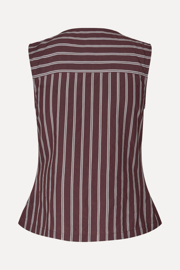 Stine Goya Tie Front Vest Top Uniform Stripes