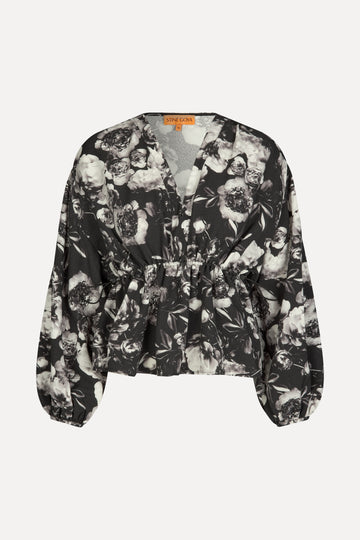 Stine Goya Toni Blouse Top Metalized Peonies