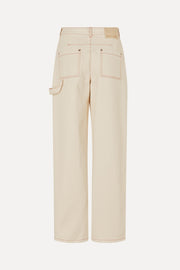 Stine Goya Twist Knee Seam Denim Pants Pants Natural / Contrast Red