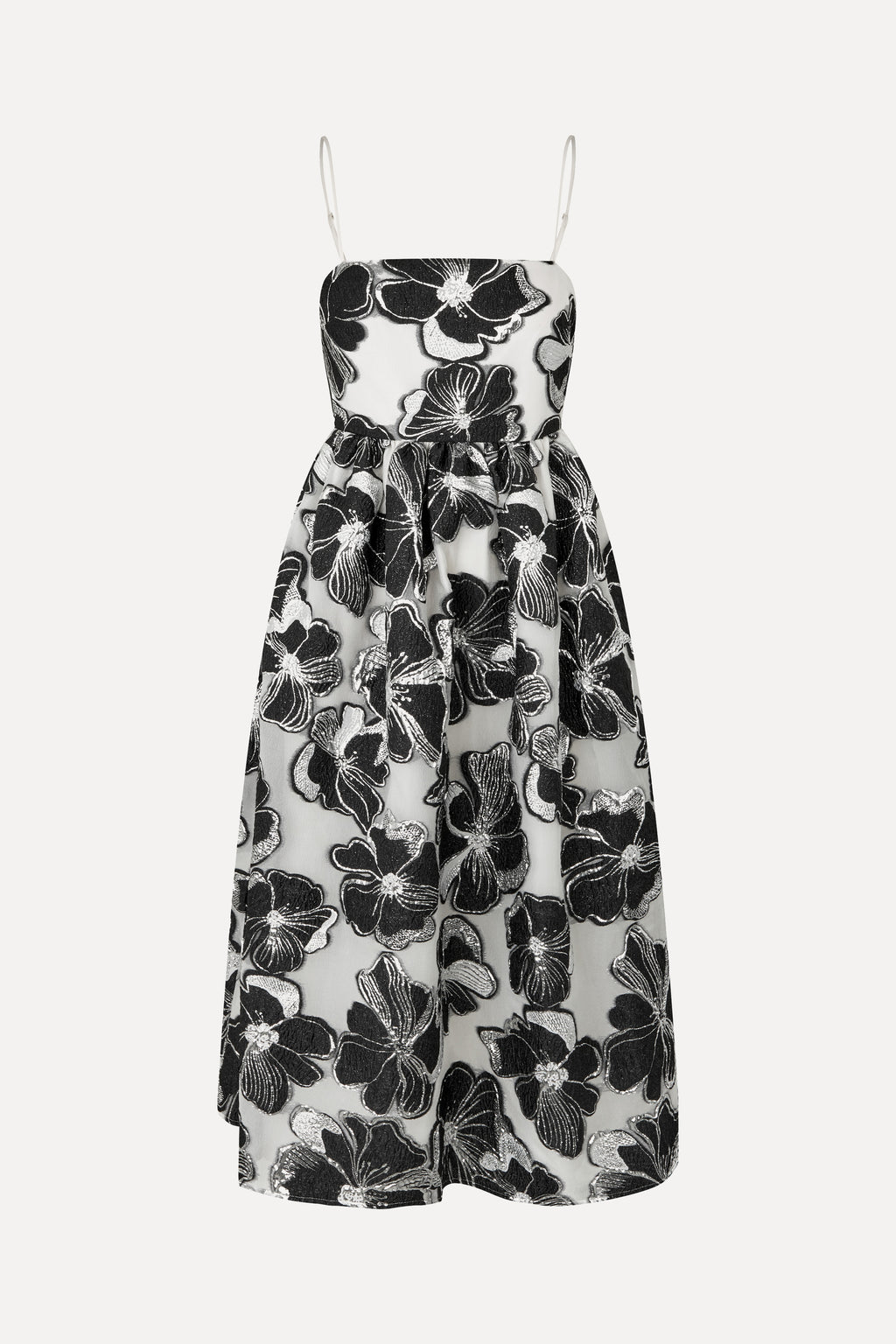gathered midi dress Stine Goya Voluminous Gathered Midi Dress Anemone Jacquard