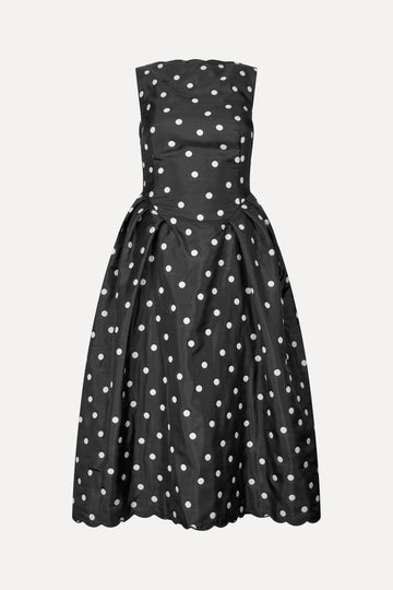 voluminous midi dress Stine Goya Voluminous V Neck Midi Dress Watercolor Bloom